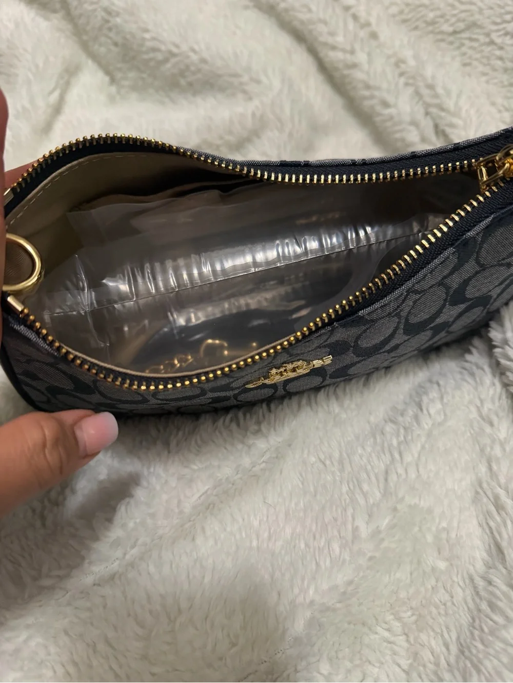 Coach Denim Tone Signature Mini Hobo with Gold Hardware